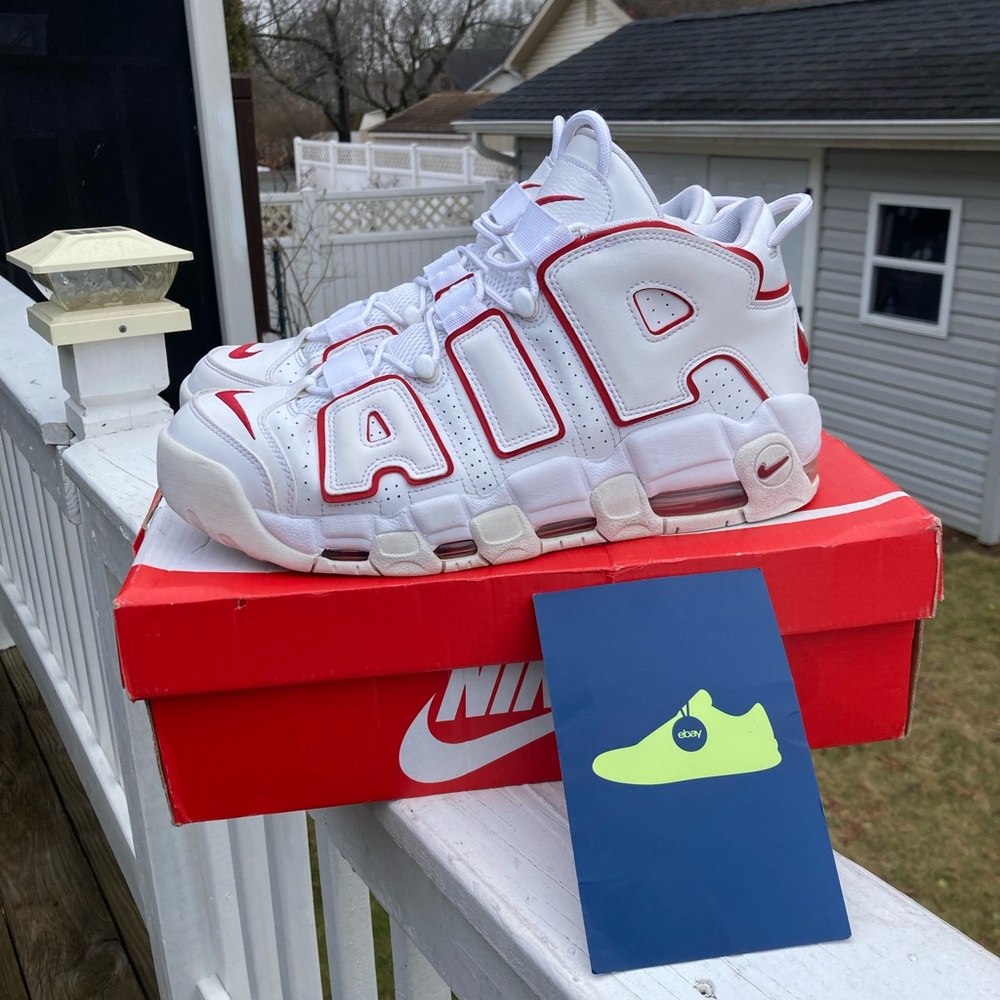 Nike Air More Uptempo 96 White Varsity Red 11.5 mens W box